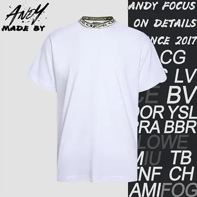 💰(210CNY) Cotton plain knit ribbed collar letter embroidered short sleeve Item ID:10008368-Z