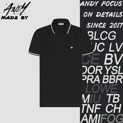 💰(200CNY) Black Polo Shirt with Embroidered Bee Design Item ID:110515