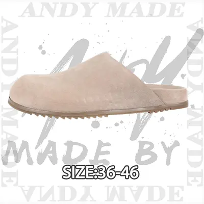 💰(450CNY) Suede toe-cap slippers apricot Item ID:310420
