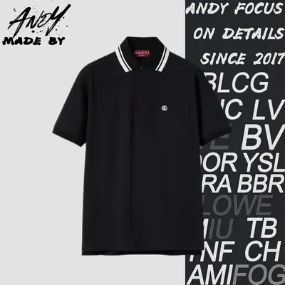 💰(200CNY) Black Polo Shirt with Small Double G Pockets Item ID:110549