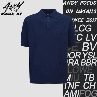 💰(220CNY) Double-F Jacquard Logo Knit Polo Shirt Item ID:110582-S