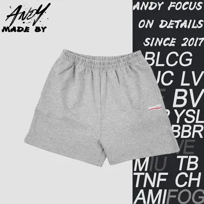 💰(200CNY) Cola Embroidered Shorts - Light Heather Gray Item ID:210132