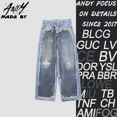 💰(360CNY) Ripped, frayed, printed trousers Item ID:210133