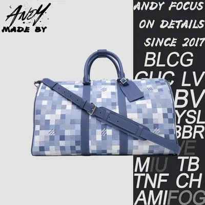 💰(1800CNY) Coated canvas travel bag, men's indigo blue Item ID:41020