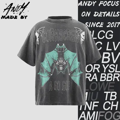 💰(220CNY) Upside-down bat print short sleeve Item ID:110687