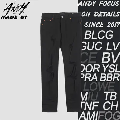 💰(290CNY) Slim-fit long pants with worn-out pockets Item ID:210160