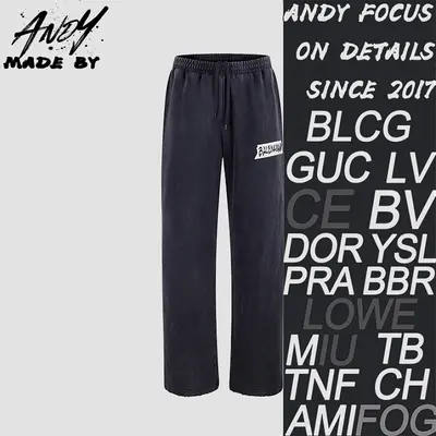 💰(250CNY) Masking Tape Baggy Letter Print Casual Pants Item ID:210180-Z