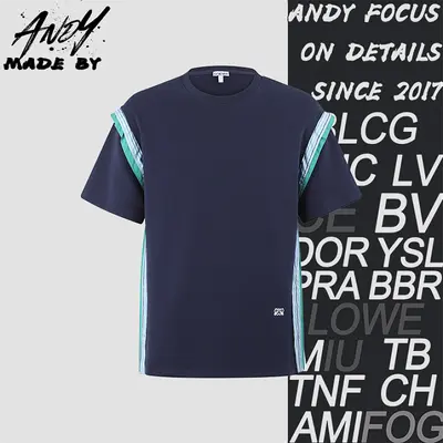 💰(210CNY) Embroidered logo cotton-blend striped decorative T-shirt Item ID:110768-Z