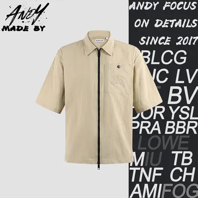 💰(240CNY) Knight Embroidered Turn-Down Collar Full-Zip Shirt Item ID:110769-Z