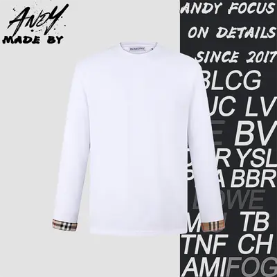 💰(139CNY) Solid Color Crew Neck Plaid Long-Sleeve T-Shirt Item ID:110770-Z