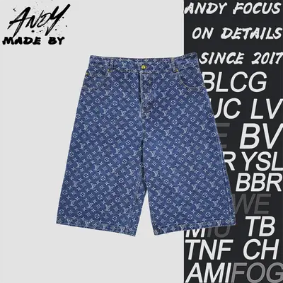 💰(290CNY) Full print vintage blue denim cropped pants Item ID:210195