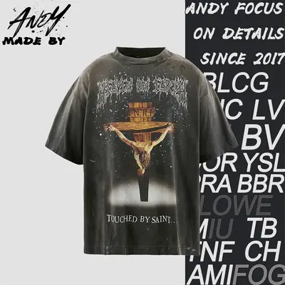 💰(230CNY) Jesus and Virgin Mary Passion Print T-Shirt Item ID:110800