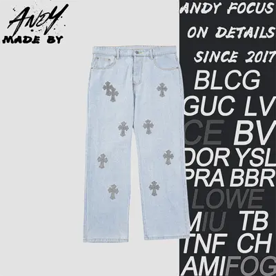 💰(260CNY) Silver toothbrush cross logo jeans Item ID:210218