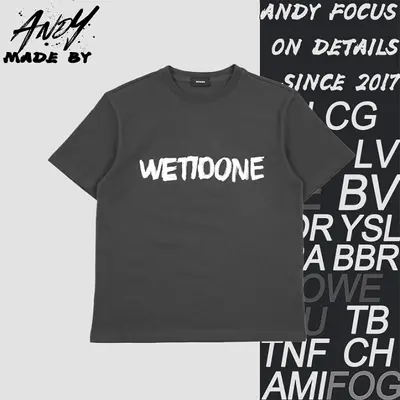 💰(190CNY) Graffiti Brushstroke Letter Print Short Sleeve Item ID:110884