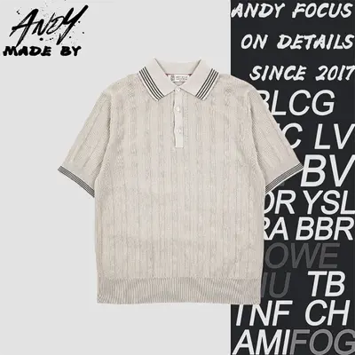 💰(250CNY) Color-block vertical stripe collar Polo short sleeve Item ID:110887
