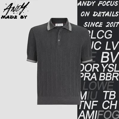 💰(280CNY) Ribbed Hem Two-Tone Knitted Polo Copy Item ID:110894