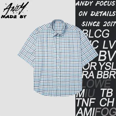 ๐ฐ(230CNY) Blue and white check short-sleeve shirt Item ID:110902