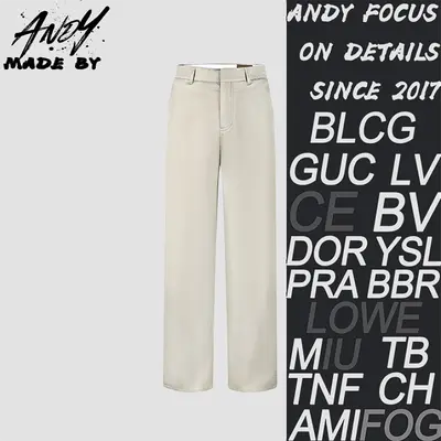 💰(290CNY) Leather logo silk-cotton crepe casual pants Item ID:210232-Z