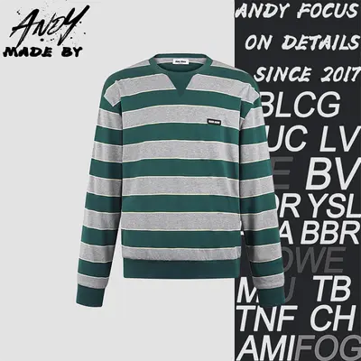 💰(260CNY) Color-block striped embroidered logo knit sweatshirt Item ID:110914-Z