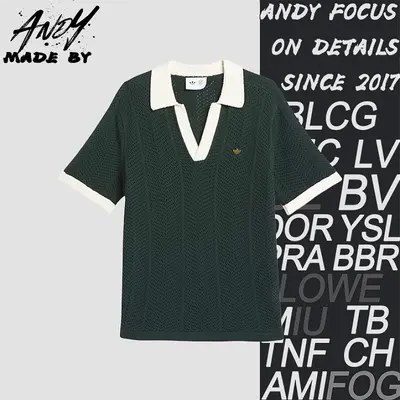 💰(230CNY) Clover Hollow-Out V-Neck Polo Short Sleeve Item ID:110950