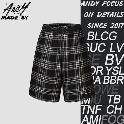 💰(240CNY) Plaid cross leather patch cropped shorts Item ID:210251