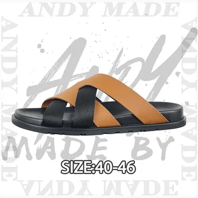💰(260CNY) Calfskin Cross-Woven Strap Flip-Flops Black and Yellow Item ID:310899