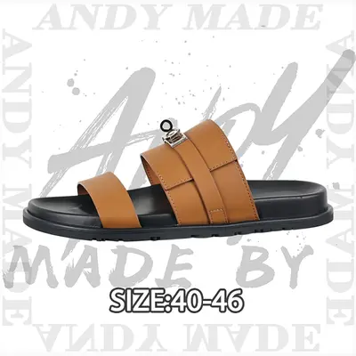 💰(260CNY) Calfskin flat slide sandals in black and brown Item ID:310909
