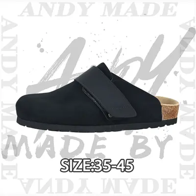 💰(270CNY) Baotou Velcro Slip-On Half Shoes Black Item ID:310916