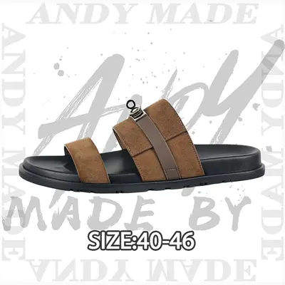 💰(260CNY) Calfskin flip-flops, black and brown Item ID:310922