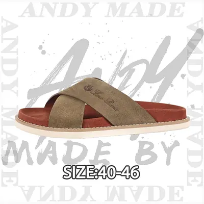 💰(260CNY) Cross-strap flip-flops Olive Brown Item ID:310926