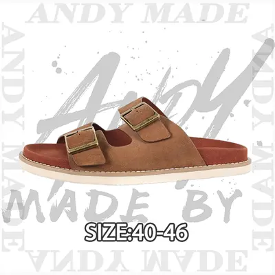 💰(260CNY) Thick-soled suede flip-flops in khaki brown Item ID:310930