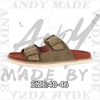 💰(260CNY) Platform Suede Flip-Flops Olive Brown Item ID:310931