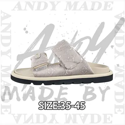 💰(300CNY) Two-strap slippers, light gray with old floral pattern Item ID:310963