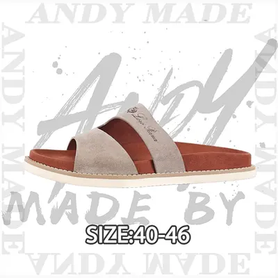 💰(260CNY) Double-strap slippers, gray-brown Item ID:310969