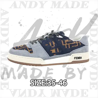 💰(370CNY) Fashion sneakers, dark blue-gray suede monogram Item ID:310987