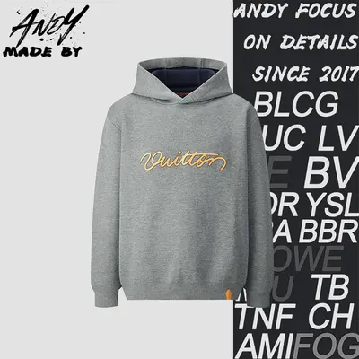 💰(410CNY) Leather Patch Embroidered Logo Knit Hoodie Item ID:110998-S