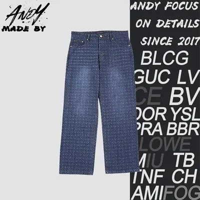 💰(290CNY) Full Monogram Wide-Leg Denim Jeans Item ID:210262