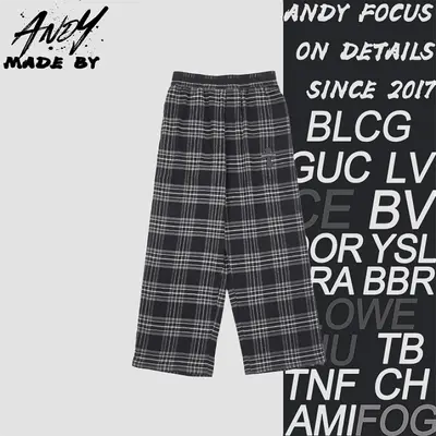💰(300CNY) Full checkered cross leather patch pants Item ID:210276