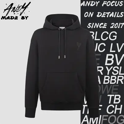 💰(290CNY)Ami 26FW Cotton Hooded Sweatshirt with Heart Embroidered Logo Item ID: 111059-Z