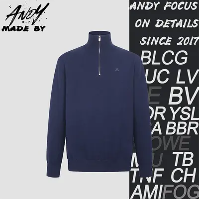 💰(280CNY)26SS Embroidered Cashmere Blend Half-Zip Knit Sweater 111075-Z