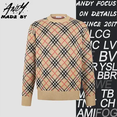 💰( 290CNY)26FW Check Jacquard Blend Knit Sweater Item ID: 111097-Z