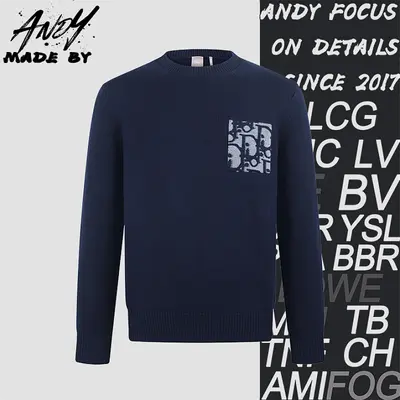💰( 270CNY)26SS Cotton Jacquard Oblique Knit Sweater with Front Patch Pocket Item ID: 111101-Z