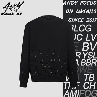 💰( 270CNY)GRADIENT Flocked Print Logo Long-Sleeve Sweatshirt Iem ID:111109-Z