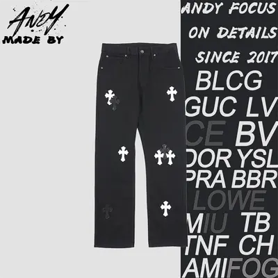 💰(270CNY) Denim jeans with a Sanskrit cross patch on the back Item ID:210291
