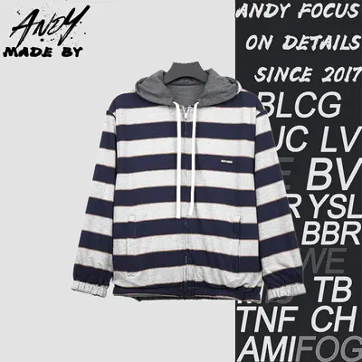 💰(500CNY) Navy striped reversible hoodie Item ID:111129
