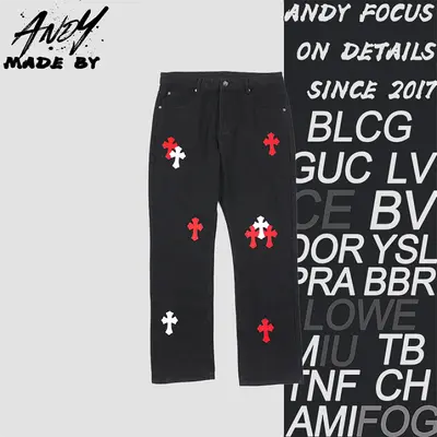 💰(270CNY) Denim jeans with a Sanskrit cross patch on the back Item ID:210293