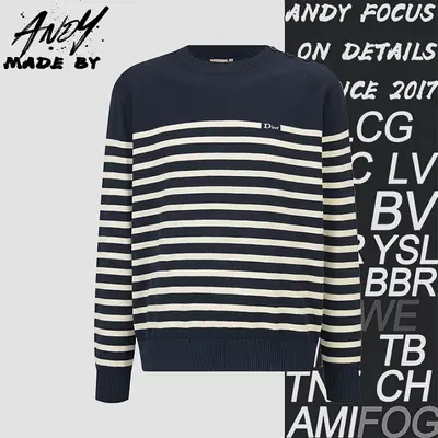 💰(280CNY)Embroidered Logo Striped Knit Sweater Iem ID:111152-S