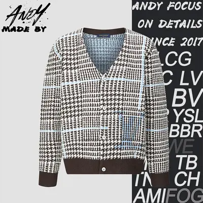 💰( 340CNY) Houndstooth Jacquard Logo Cardigan Iem ID:111163-S