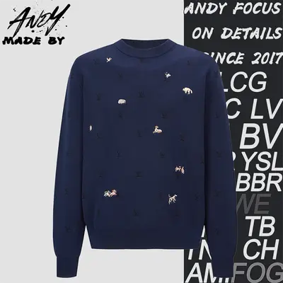 💰(310CNY)Animal Embroidery Jacquard Logo Knit Sweater Iem ID:111164-S