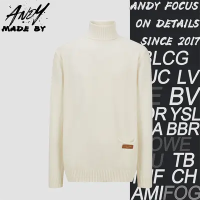 💰(320CNY) Pocket Leather Label Turtleneck Sweater Iem ID:111185-S